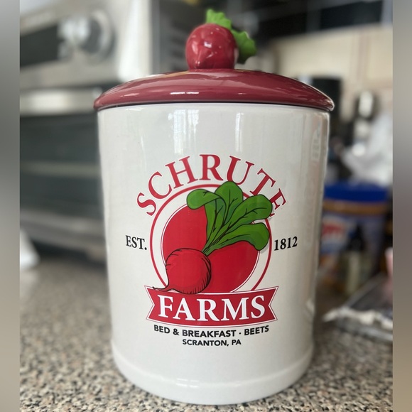 The Office Schrute Farms Est. 1812 Ceramic Canister Cookie Jar, Large - Picture 2 of 5